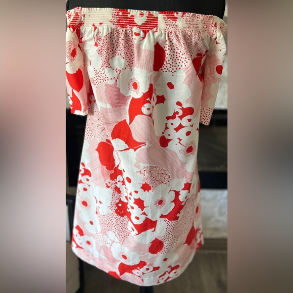 Trina Turk size Small off shoulder cotton silk blend summer dress, runs big - Picture 5 of 7